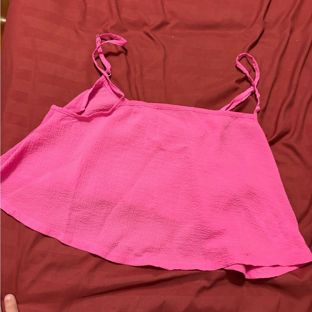 Hurley Hot Pink Textured Spaghetti Strap Cami